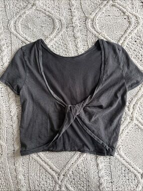 Aerie Black Twist Crop Top